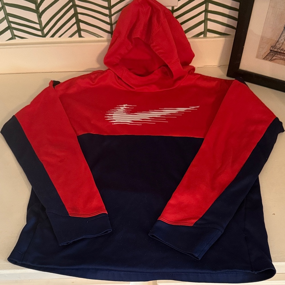 Nike Red and Navy Hoodie
